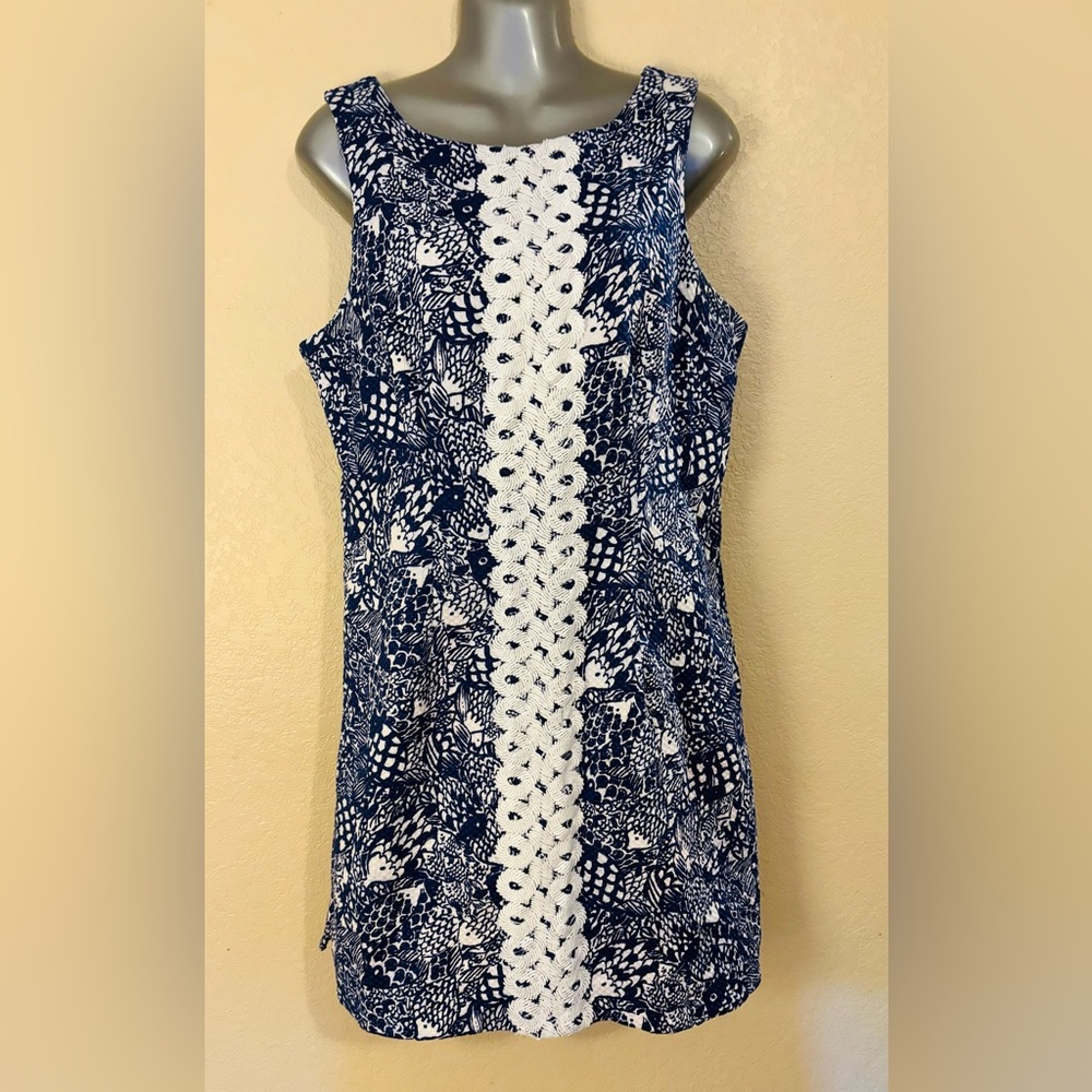 Lilly Pulitzer For Target Blue Upstream Fish Embroidered
Dress